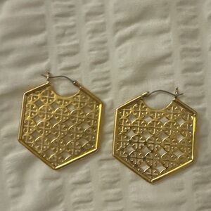 Tory burch  Gold Hexagon Earrings